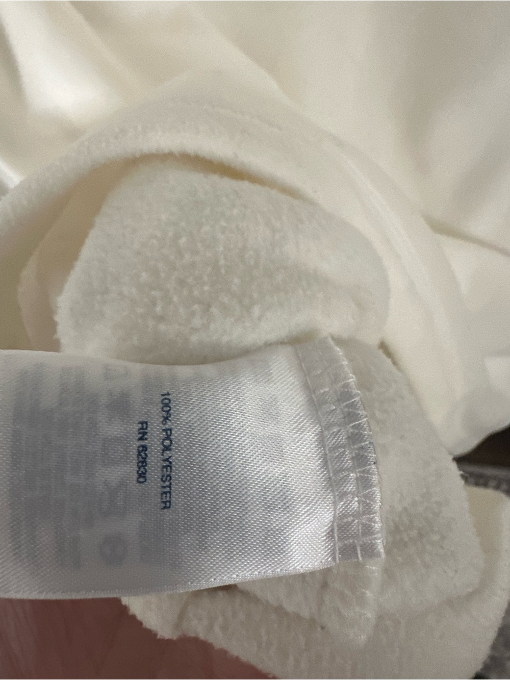 Lands' End Women’s Cream Fleece Hoodie - Picture 5 of 5